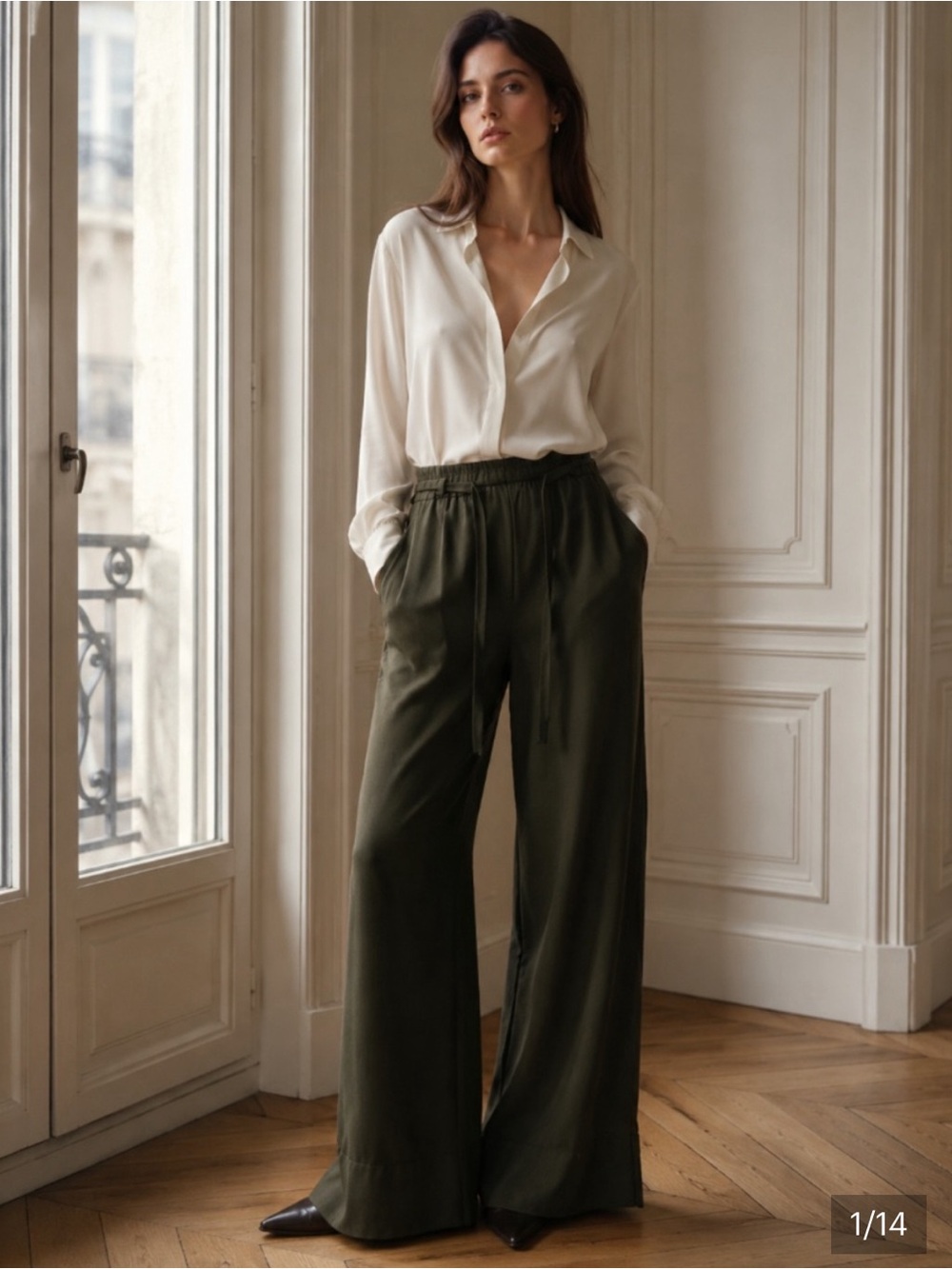 Darling Green Tencel Pant Belted